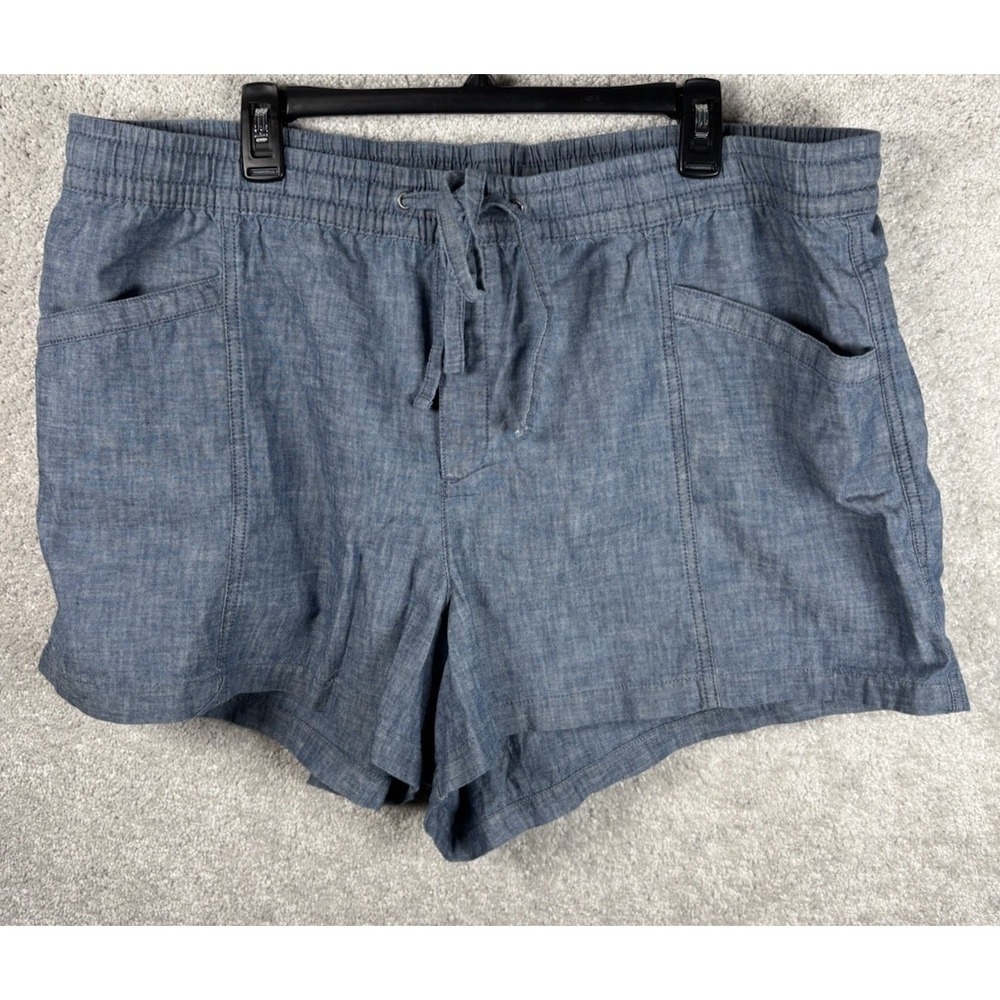 Gap Womens Denim Blue Shorts Elastic Waist Drawstring Loose Fit XXL 2X